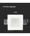 GU10 innfellingsspot - Firkantet, hvit, frostet glass, 12x12 cm, IP20