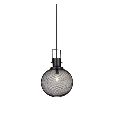 E27 pendel i sort metallnett - Ø30cm, moderne design, uten lyskilde