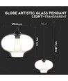 Ø28cm Artistic Globe pendel - E27 fatning, transparent glass, moderne design