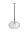 Ø35cm Diamond Cut pendel i glass - Transparent, E27 fatning, max 60W, ekskl. lyskilde