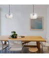 Ø35cm Diamond Cut pendel i glass - Transparent, E27 fatning, max 60W, ekskl. lyskilde