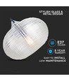 Ø35cm Diamond Cut pendel i glass - Transparent, E27 fatning, max 60W, ekskl. lyskilde