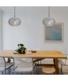 Ø35cm pendel med diamantslipt glass, E27 - Sort, metall, max 60W, uten lyskilde