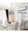 Ø35cm pendel med diamantslipt glass, E27 - Sort, metall, max 60W, uten lyskilde