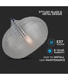Ø35cm pendel med diamantslipt glass, E27 - Sort, metall, max 60W, uten lyskilde