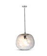 Ø250mm designer pendel i glass - Rund, transparent, E27 fatning, 1m oppheng, 5 års garanti