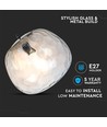 Ø250mm designer pendel i glass - Rund, transparent, E27 fatning, 1m oppheng, 5 års garanti