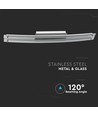 36W Designer Bend Glass Double tak/vegglampe - Krom, 2700lm, 4000K, rustfritt stål og glass, IP20, 98,5cm bredde