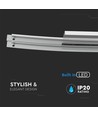 36W Designer Bend Glass Double tak/vegglampe - Krom, 2700lm, 4000K, rustfritt stål og glass, IP20, 98,5cm bredde