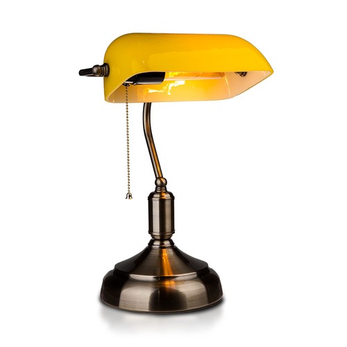 Banker Bordlampe E27 - Bakelitt, Gul