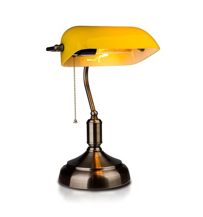 Banker Bordlampe E27 - Bakelitt, Gul