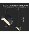 E14 pendeloppheng med justerbar skjerm - Svart, Ø18cm, 1m ledning, max 60W, ekskl. lyskilde
