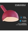 E14 pendeloppheng med rosa aluminiumsskjerm - Max 60W, plast og aluminium, 5 års garanti