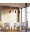 E14 pendeloppheng med rød aluminiumsskjerm - Max 60W, rød, 180x100x1200mm