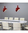 E14 pendeloppheng med rød aluminiumsskjerm - Max 60W, rød, 180x100x1200mm