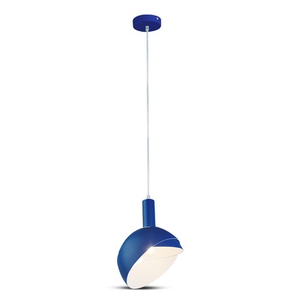Blå E14 pendeloppheng med aluminiumsskjerm - Max 60W, Ø18cm, IP20, 5 års garanti