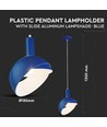 Blå E14 pendeloppheng med aluminiumsskjerm - Max 60W, Ø18cm, IP20, 5 års garanti
