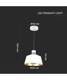 7W LED pendellampe, Ø25cm - Hvit akryl, 4000K, inkl. lyskilde