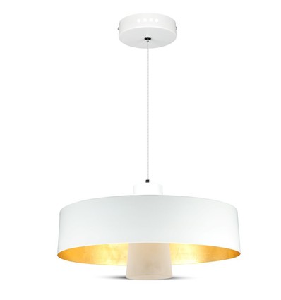 7W LED pendellampe - Ø34cm, hvit akrylskjerm, 120 grader, inkl. lyskilde