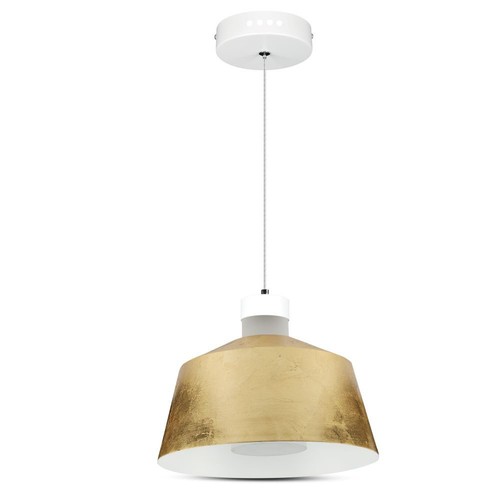 7W LED Pendellampe - Gull Lampeskjerm, Akryl, 3000K