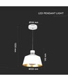 7W hvit LED pendellampe - Ø25cm, akryl, 3000K, inkl. lyskilde
