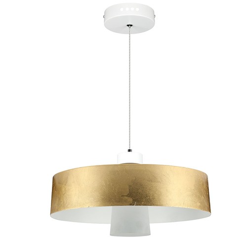 7W LED pendel, gull akrylskjerm - Ø34cm, 3000K, 400lm, IP20