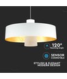 7W LED pendellampe - Ø34cm, hvit akrylskjerm, 400lm, 120 grader, inkl. lyskilde