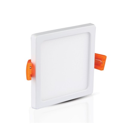 22W 17x17cm LED innfellingspanel, kvadratisk - 100lm/W, hvit kant, Hull: 15,5 x 15,5 cm, Mål: 17 x 17 cm