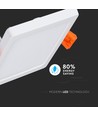 22W 17x17cm LED innfellingspanel, kvadratisk - 100lm/W, hvit kant, Hull: 15,5 x 15,5 cm, Mål: 17 x 17 cm