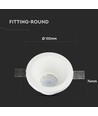 GU10 gips innfellingsspot, rund - Hvit, hull: Ø13,2 cm, mål: Ø13,2 x 7,4 cm, uten lyskilde