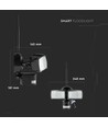 18W LED lyskaster med WiFi kamera og sensor - 6000K, IP44, hvit, utendørs, sikkerhetskamera