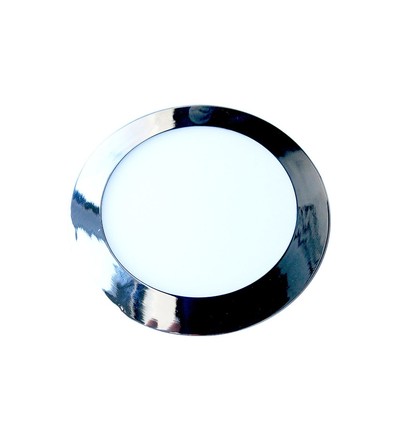 24W Ø30cm LED innfellingspanel - Krom, 2000lm, Hull: Ø28,5 cm, Mål: Ø30 cm, inkl. driver