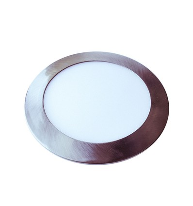 24W LED Slim Panel - Lys-Satin Nikkel, 3000K, Rund.