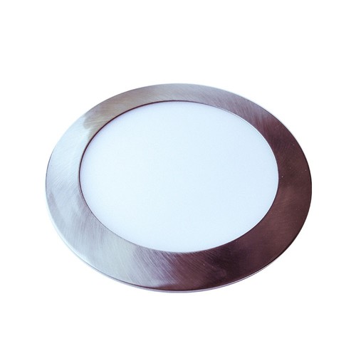 24W LED Slim Panel - Lys-Satin Nikkel, 4000K, Rundt.