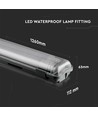 120cm 36W vanntett komplett LED-armatur - IP65, inkl. 2x 18W 6400K LED-rør
