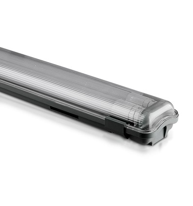 150cm 44W T8 vanntett komplett LED-armatur - IP65, 6400K, 2x22W, kald hvit