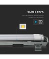 150cm 44W T8 vanntett komplett LED-armatur - IP65, 6400K, 2x22W, kald hvit