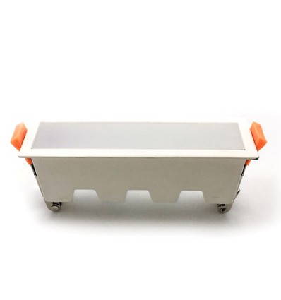 10W LED lineært innfellingspanel - 750lm, 138x32mm, hvit kant, varm hvit, IP20