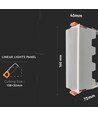 10W LED lineært innfellingspanel - 700lm, 6400K, IP20, hull: 13,8x3,2 cm, hvit kant