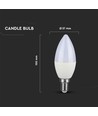 2 stk. E14 5,5W LED kronepære - 470lm, erstatter 40W, blisterpakke
