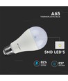 2 stk. E27 15W LED pære - A65, 6400K, 1350lm, erstatter 90W