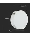 4W Rund LED vegglampe, hvit - IP65, 360°, 3000K, aluminium, utendørs/innendørs, inkl. lyskilde