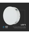 4W Vegglampe - LED, 3000K, IP65, hvit, Hus, rund