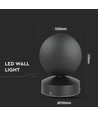 7W LED vegglampe - IP65, sort, 770lm, varm hvit, inkl. lyskilde