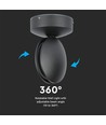 7W LED vegglampe - IP65, sort, 770lm, varm hvit, inkl. lyskilde