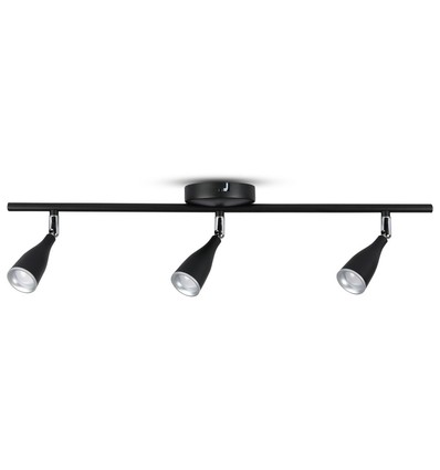 13,5W LED Vegglampe - 3 Hoder, 3000K, Svart