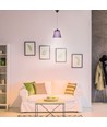 7W LED pendel / taklampe - Krom med lilla skjerm, 4000K, Ø15cm, 90 grader lysvinkel