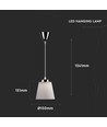 7W LED pendel - Ø15cm, hvit skjerm, 4000K, inkl. lyskilde