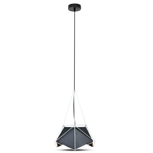 Prism Pendel Lampe - Sort Lampeskjerm med Hvit Ledning, Ø400*540mm.