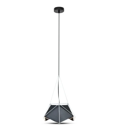 E27 Prism pendellampe - Sort skjerm med hvit ledning, Ø40cm, metall, uten lyskilde